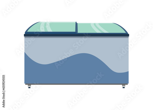 Ice cream refrigerator. Simple flat illustration.