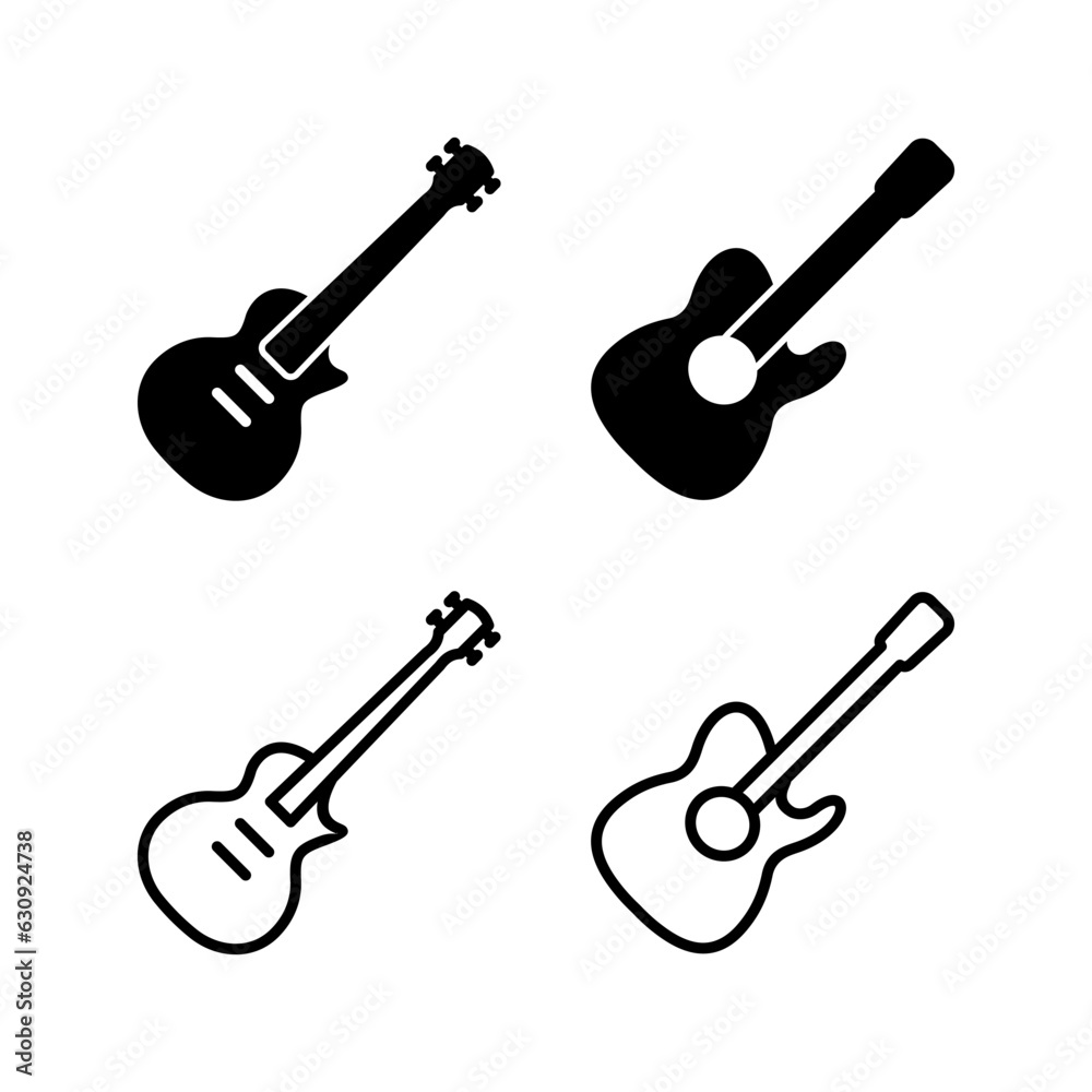 Naklejka premium Guitar icon vector. musical instrument sign