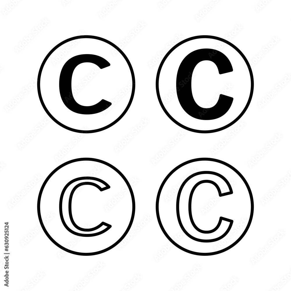 Copyright icon vector. copyright symbol