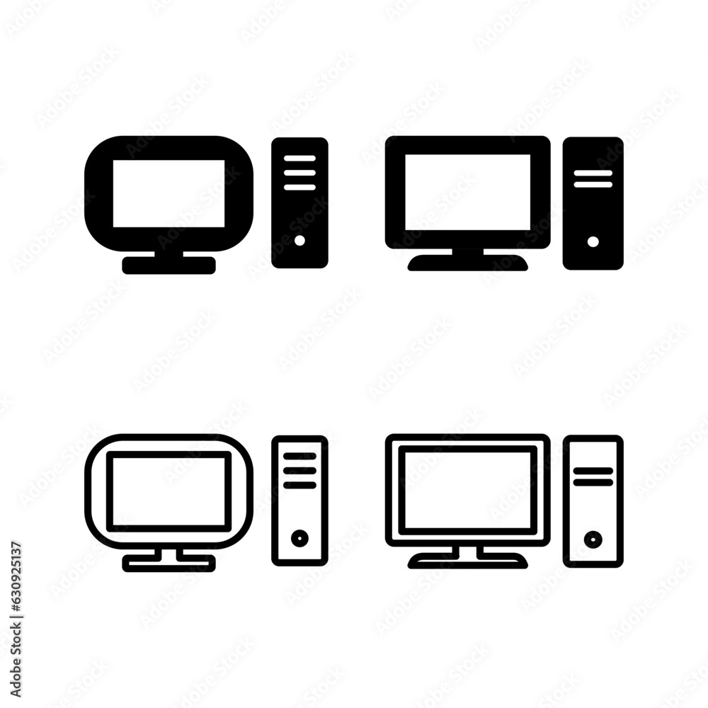Computer icon vector. computer monitor icon. Computer icon vector. computer monitor icon.