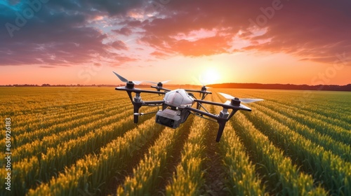 Smart Farming aerial smart agriculture drone, data driven farming automation, Green Tech, Green Energy, Electric Drone, New energy, smart tech, spraying fertilizer agricultural drone fly, agritech eco