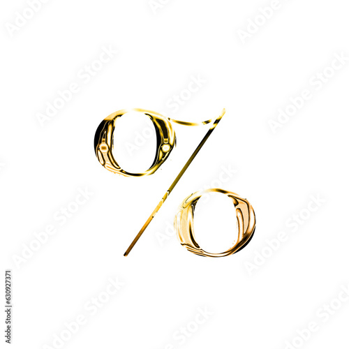 percent gold metallic luxury chrome alphabet font