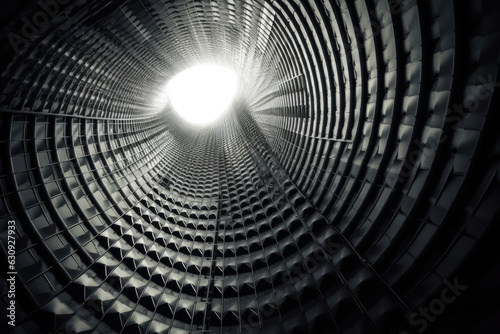 Blurring the Lines Between Art and Industry  A Mesmerizing Macro Shot of a Cooling Tower