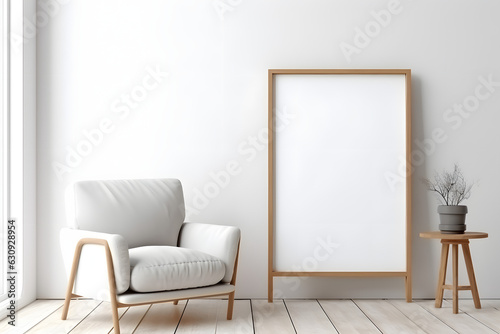 Neutral and Artistic Gallery Ambiance Frame Mockup, generative, ai