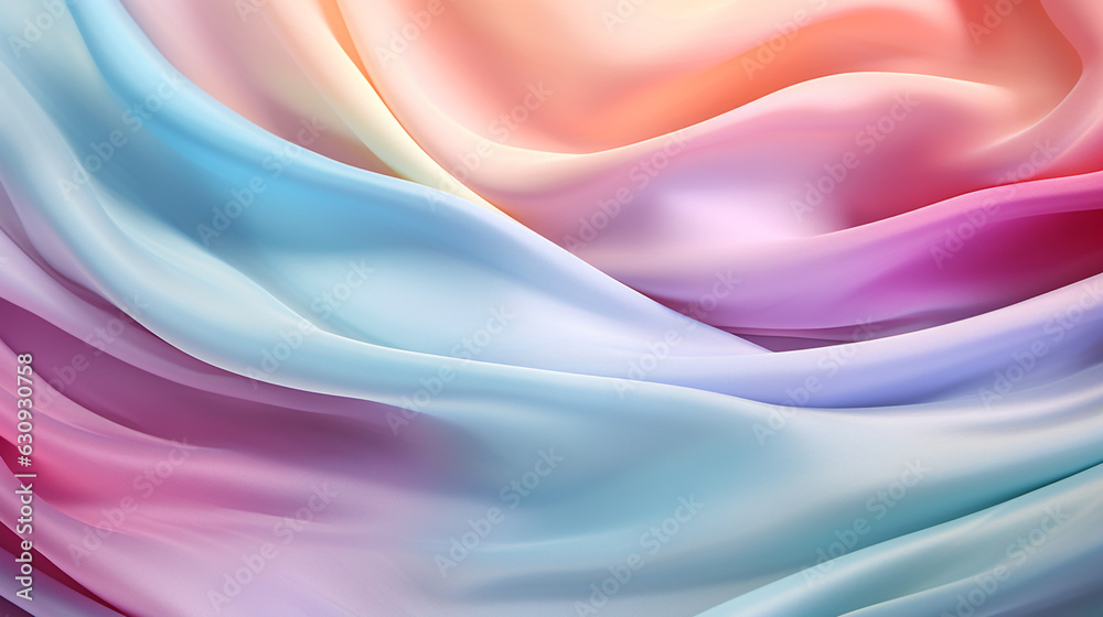 Obraz premium pink silk background with waves. Generative Ai. 