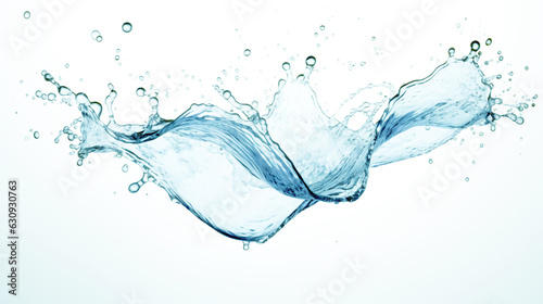 water splash on white background close-up. Generative Ai. 