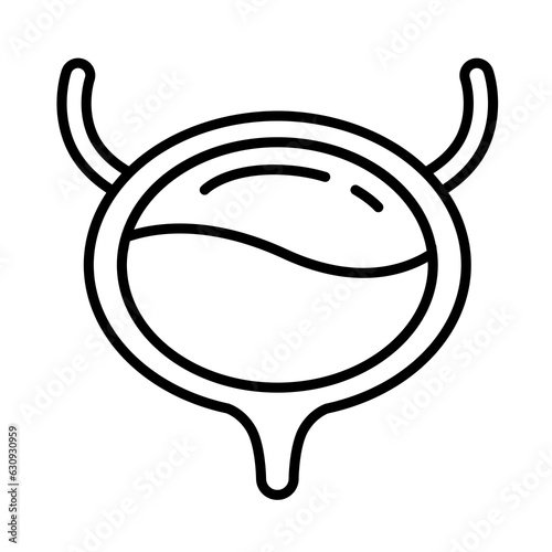 Bladder icon vector illustration design, line art style icon, human internal organs