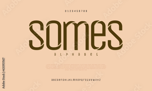 Somes creative modern urban alphabet font. Digital abstract moslem, futuristic, fashion, sport, minimal technology typography. Simple numeric vector illustration