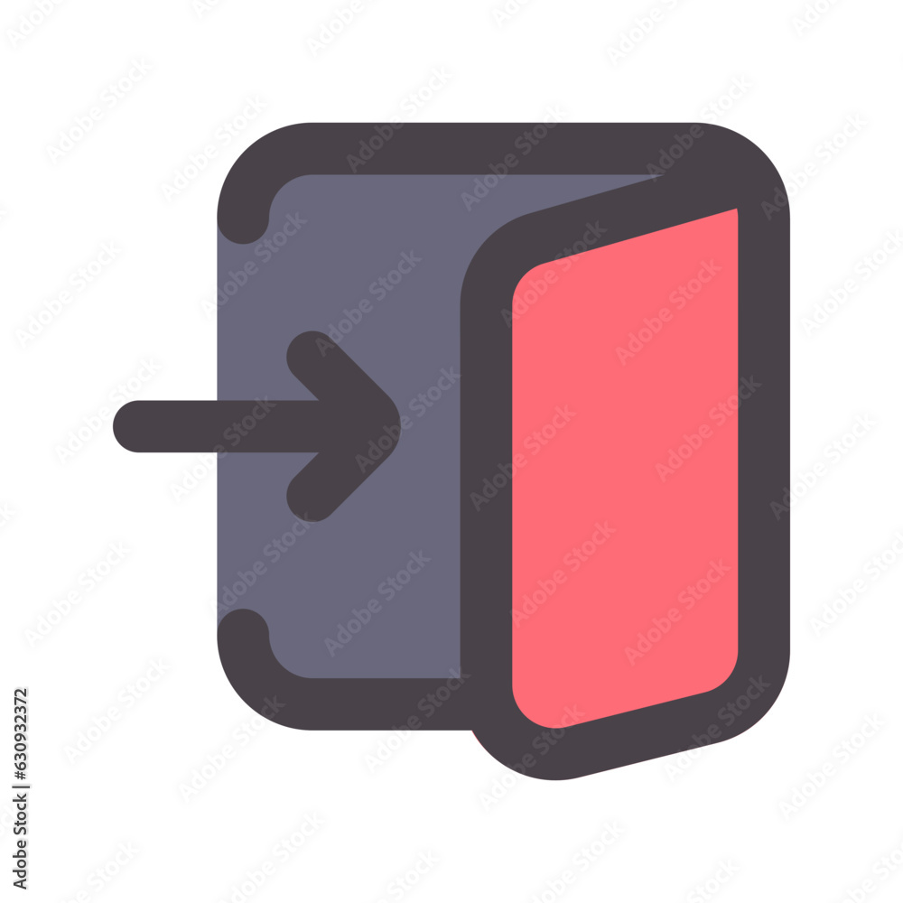 fire exit flat line icon fire exit flat line icon