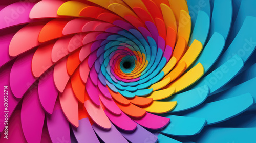 Rainbow Feather Swirl Art created with Generative AI Technology, ai, generative