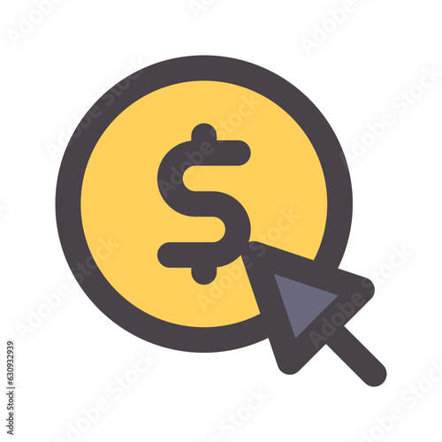 pay per click flat line icon