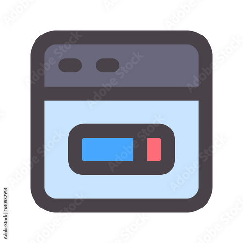 search engine flat line icon