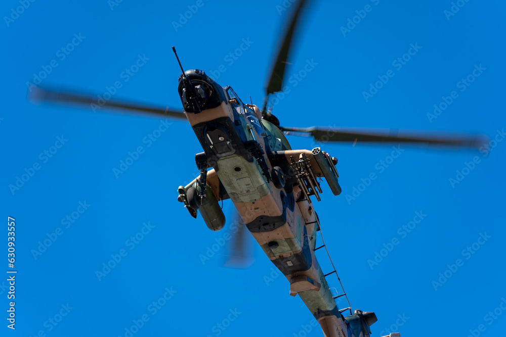 Fototapeta premium Military flypast on ANZAC Day in Darwin, Australia.