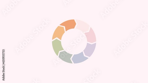 Loading process animation on white background.
