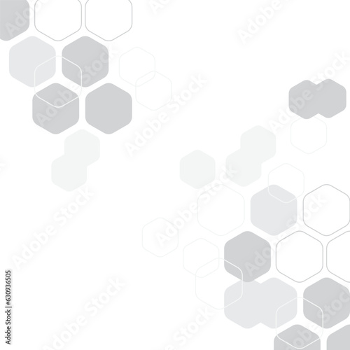 Geometric graphic hexagona gray background molecule and communication. Big data complex with compounds.