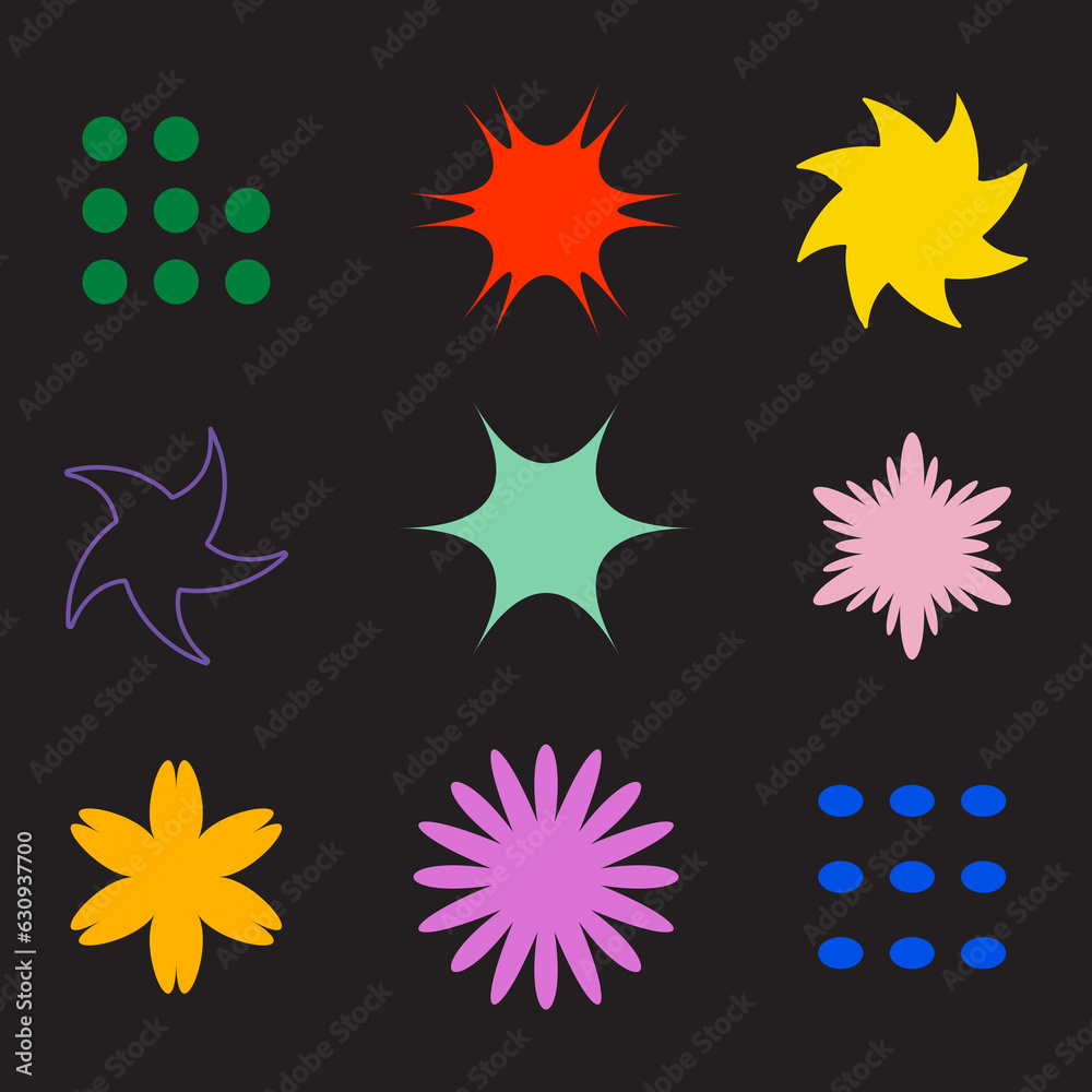 Pattern star abstract shape background liquid texture wallpaper graphic geometric line repeat seamless retro banner