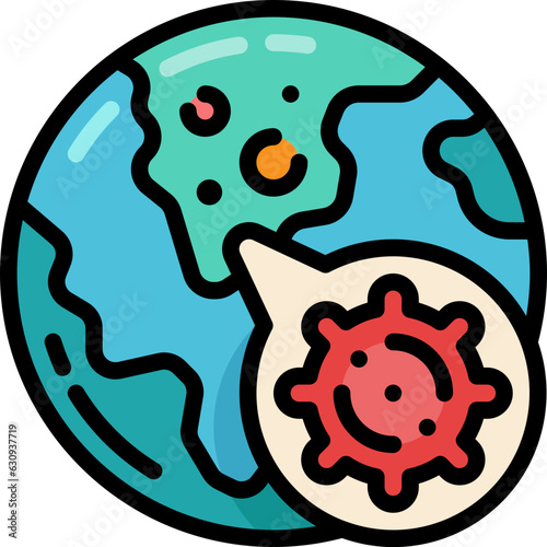 global pandemic filled outline icon