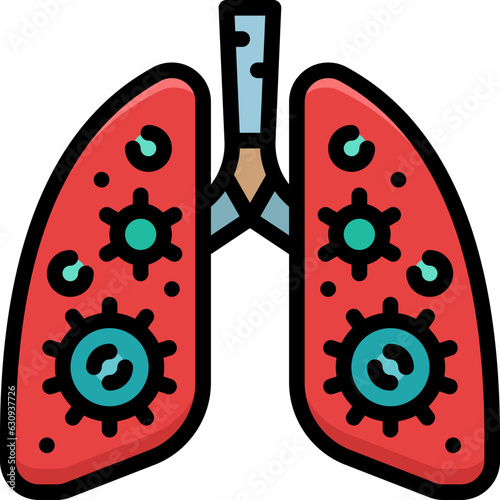 infected lung filled outline icon