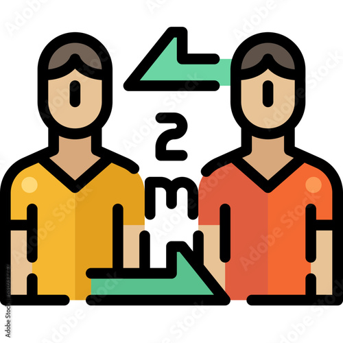 social distancing filled outline icon