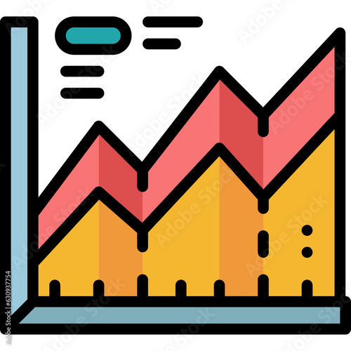 statistic graph filled outline icon