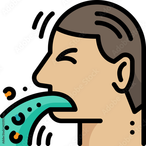 vomit filled outline icon