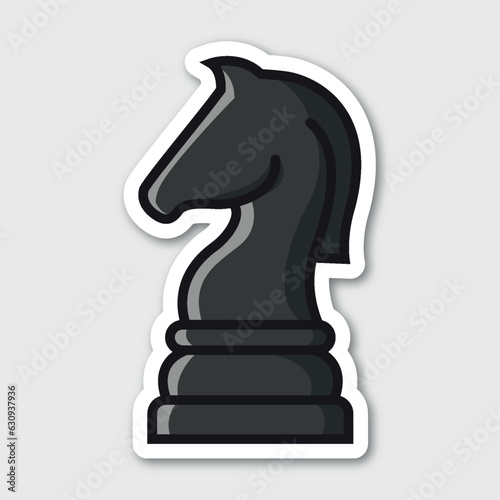 black knight, editable cartoon style sticker vector