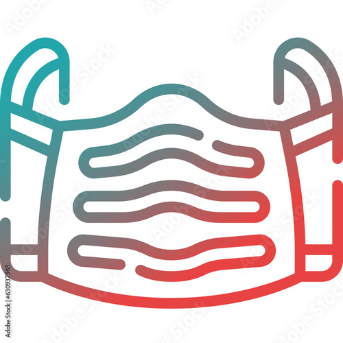 face mask gradient line icon