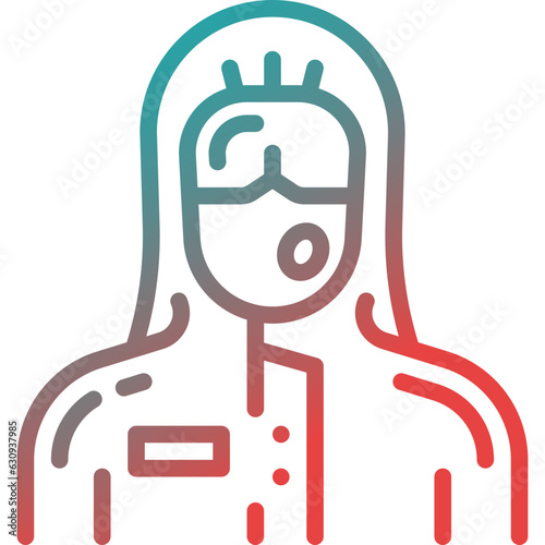ppe suit gradient line icon