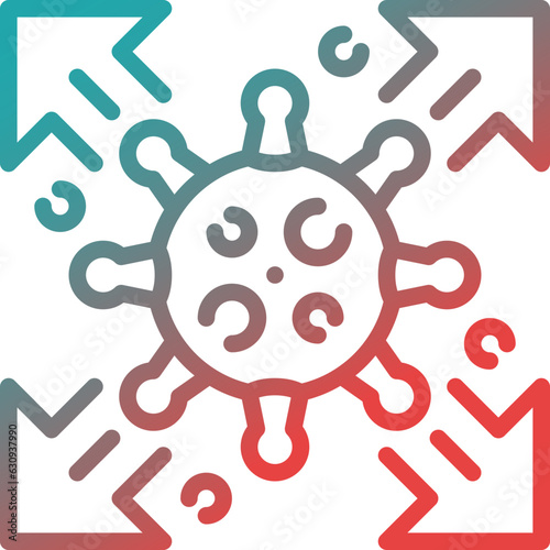 pandemic gradient line icon