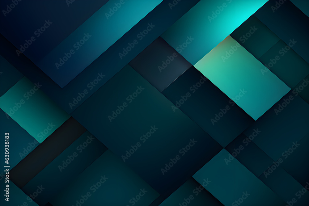 Obraz premium abstract background with 3D geometric blue and green design, AI generate