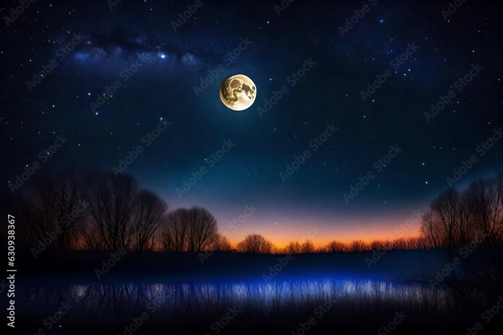 moon and stars generated by AI tool moon and stars generated by AI tool