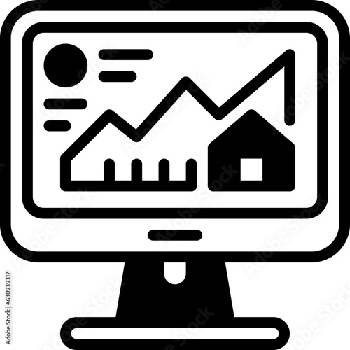 statistic solid line icon
