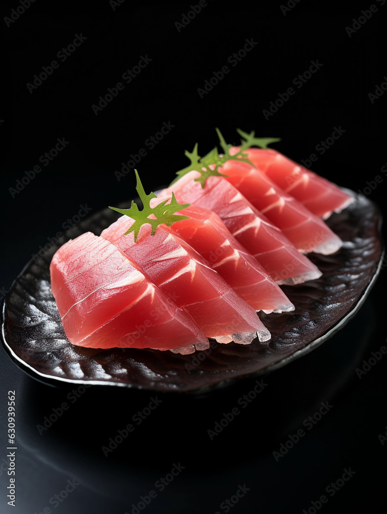 japanese food sashimi plate, in the style of translucent color