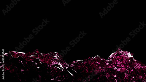 Pink pomegranate lode with dark background (3D Rendering)