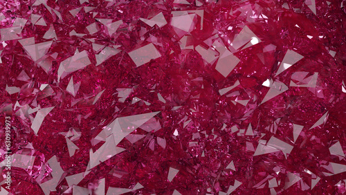 Lucious red ruby crystal lodestone in close range (3D Rendering)