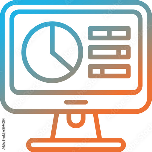 statistic gradient line icon