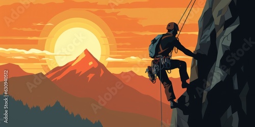 illustration of a climber braved the sun, generative AI