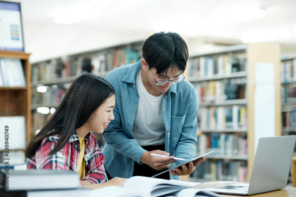 Young students campus helps friend catching up and learning. Young students campus helps friend catching up and learning.
