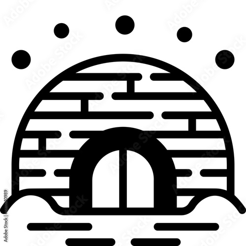 igloo solid line icon
