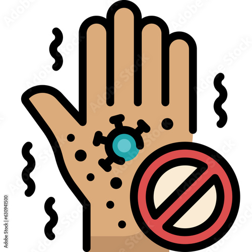 dirty hand filled outline icon