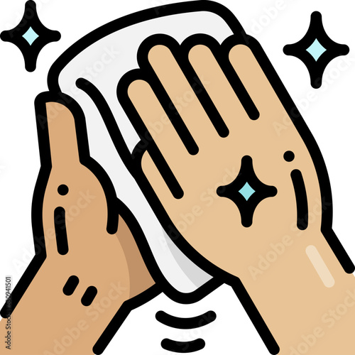 hand wiping filled outline icon