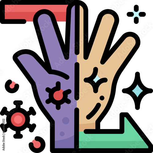 dirty to clean filled outline icon