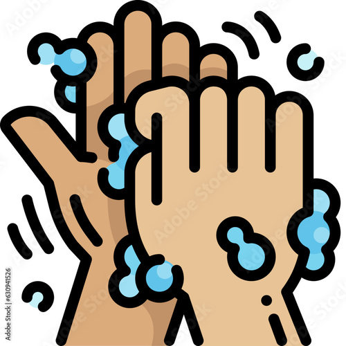 washing hands filled outline icon