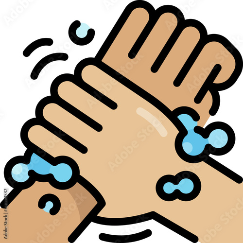 washing hands filled outline icon
