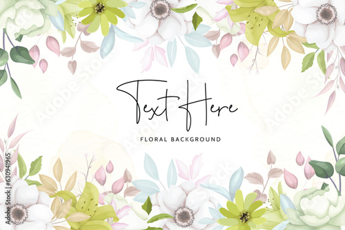 beautiful hand drawn floral wreath background