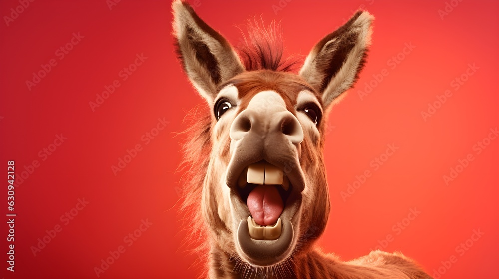 Comical Image of a Playful Donkey