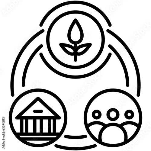ESG Icon. Enviromental Social Governance Symbol Stock Illustration. Vector Line Icons For UI Web Design And Presentation