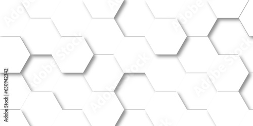 Abstract background with hexagon Background with white and black lines 3d Hexagonal structure futuristic white background and Embossed Hexagon   honeycomb white Background  light and shadow  Vector.