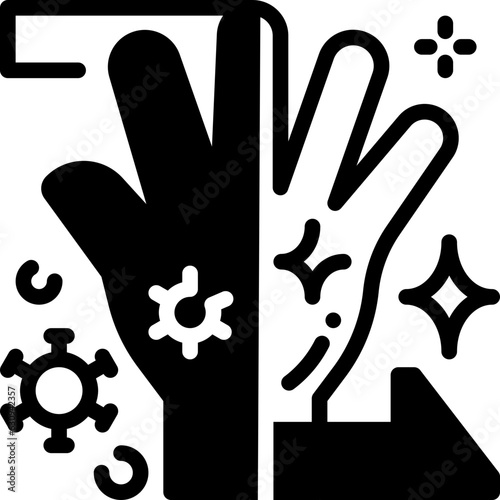 dirty to clean solid line icon