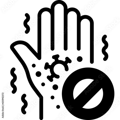 dirty hand solid line icon
